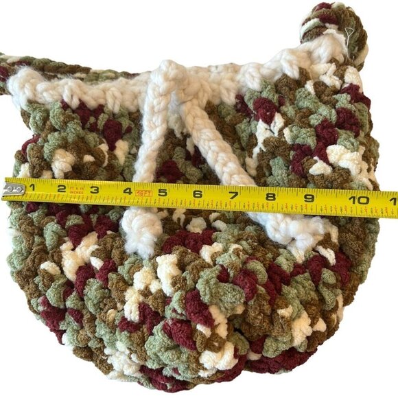 Chunky Knit Shoulder Hobo Bag Crossbody Purse Boho Hippie Cottagecore Mosscore - Picture 15 of 15